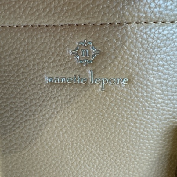 Nanette Lepore Jaelyn Camel Tan Faux Leather Pebble Texture Tote Bag - Picture 2 of 11